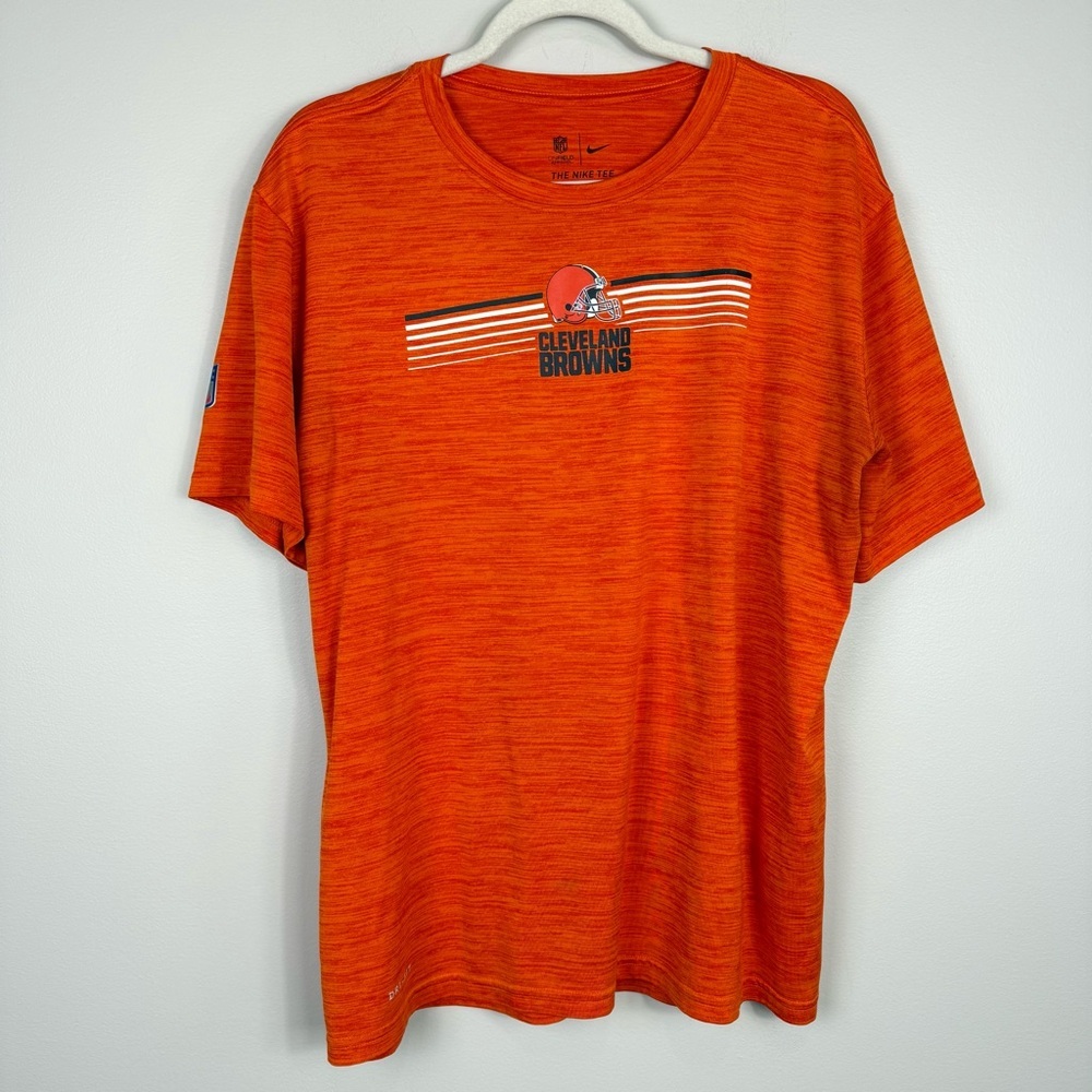 Nike Cleveland Browns Top Mens XL Orange Football NFL Short Sleeve Shirt Casual
